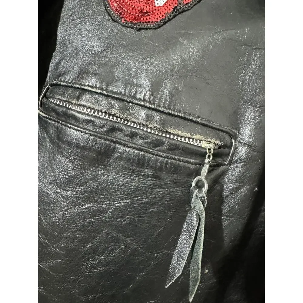 NWT 1 of a Kind MadeWorn Rolling Stones Leather Jacket - Picture 8 of 16